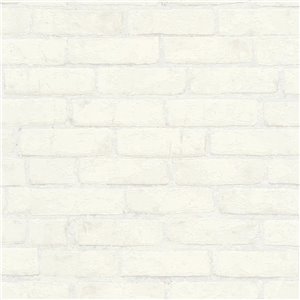 Papeldecor|Papier Peint brique blanche avec chaux|Imitation Brique