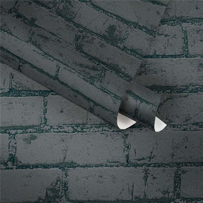 As Creation|Tapete schwarze Ziegel|Ziegelimitat