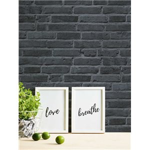 Papeldecor|Papier Peint brique noire en relief|Imitation Brique 2