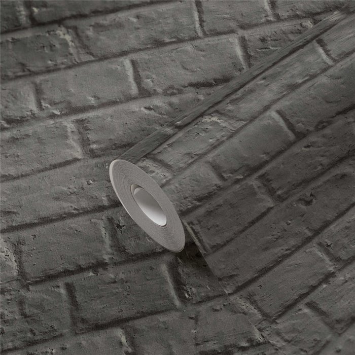 As Creation|Wallpaper dark gray painted brick|Brick Imitation