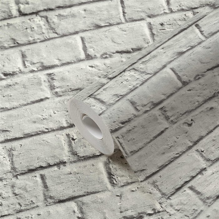 As Creation|Papier Peint brique blanche peinte|Imitation Brique