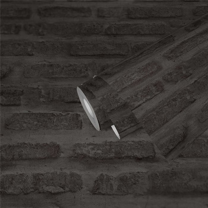 As Creation|Papier Peint brique noire|Imitation Brique