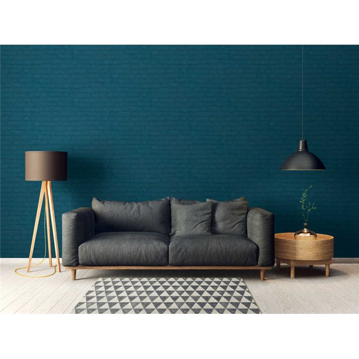 As Creation|Papier Peint brique bleu urbain|Imitation Brique