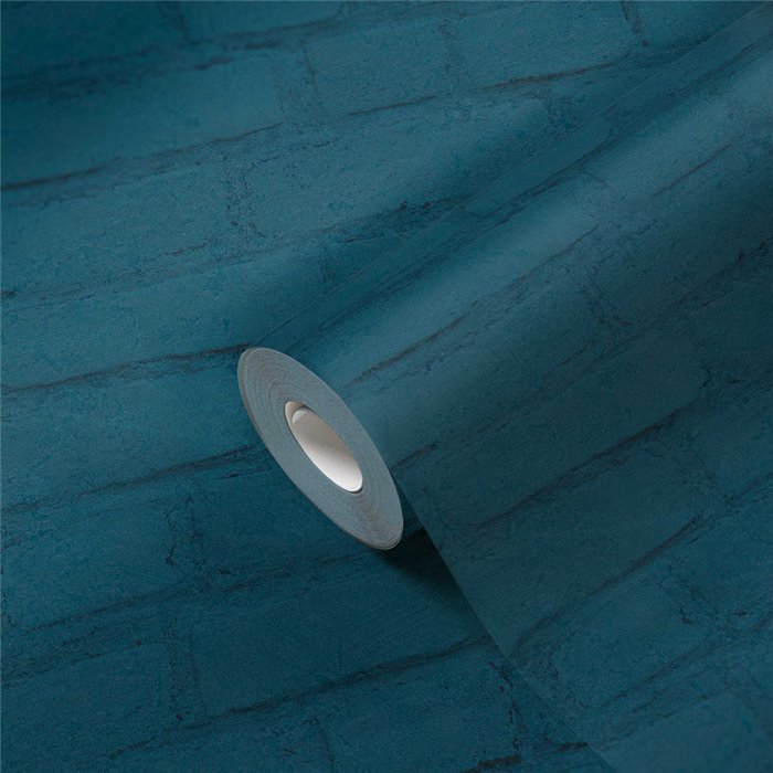 As Creation|Papier Peint brique bleu urbain|Imitation Brique