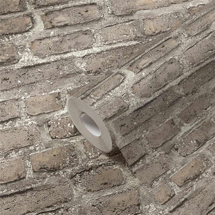 As Creation|Wallpaper industrial gray brick|Brick Imitation