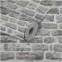 As Creation|Wallpaper light gray cobblestone brick|Brick Imitation
