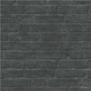 Papeldecor|Tapete schwarze Backsteinprägung|Ziegelimitat