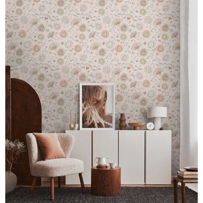 As Creation|Wallpaper romantic vintage floral grey pink|Wallpaper