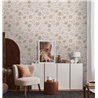 As Creation|Papier Peint romantique fleurs vintage gris rose|Papier Peint