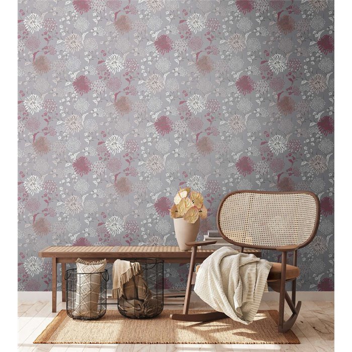 Papel Pintado flores diente león gris - As Creation House Of Turnowsky 389002