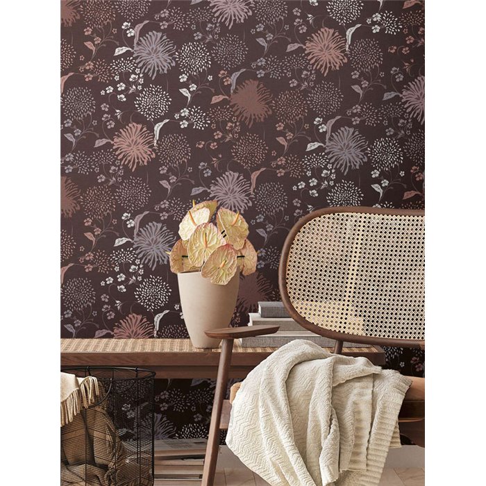 As Creation|Tapete floral in Weinrot oder Bordeauxrot|Tapeten