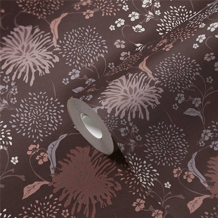 As Creation|Tapete floral in Weinrot oder Bordeauxrot|Tapeten