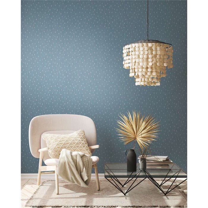 As Creation|Moderner minimalistischer Tapete in Blau und Silber|Tapeten