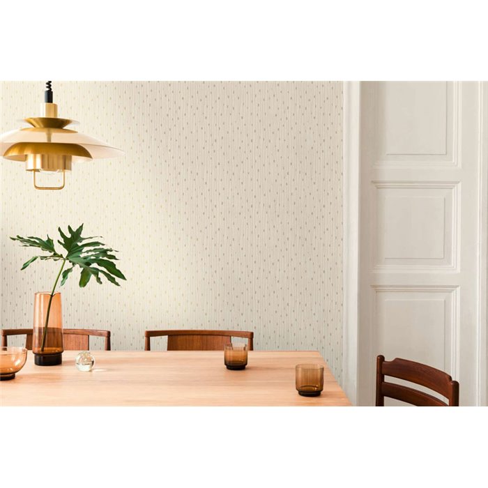 As Creation|Papel Pintado estilo moderno beige claro y dorado|Papel Pintado