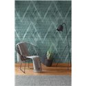 As Creation|Modern wallpaper with green and silver rhombuses|Rhombus