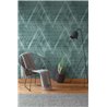 As Creation|Modern wallpaper with green and silver rhombuses|Rhombus