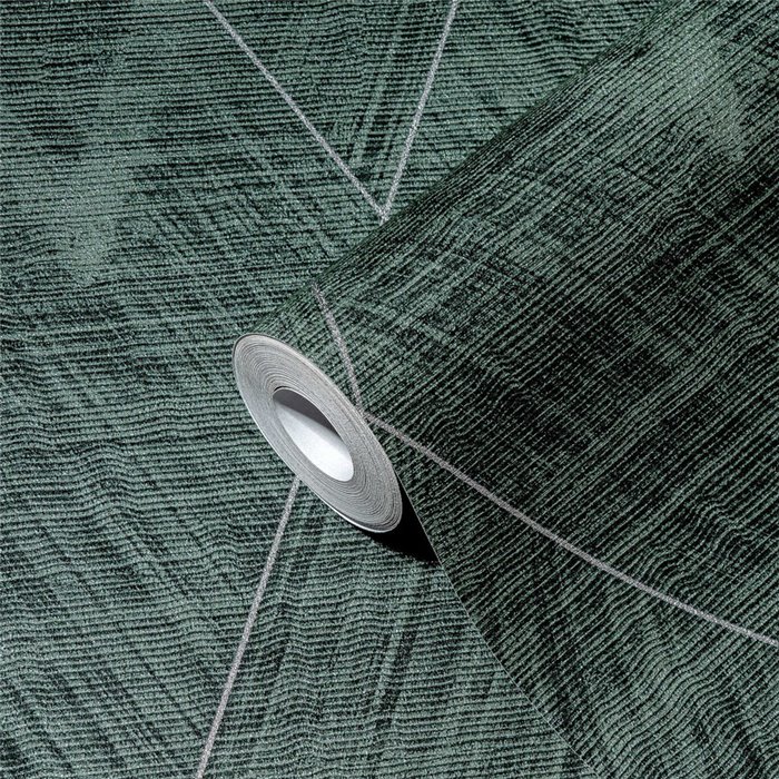 As Creation|Papier Peint moderne losanges vert et argent|Losanges