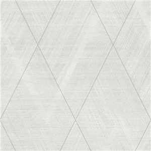 Marburg|Japandi Tapete Häkeltextil Weiß und Grau|Rhombus