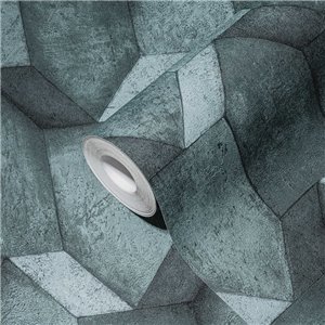 As Creation|Wallpaper geometric black 3D concrete|Wallpaper