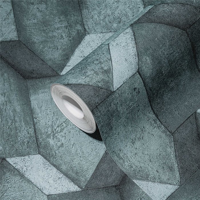 As Creation|Tapete 3D strukturierter blauer Beton|Tapeten