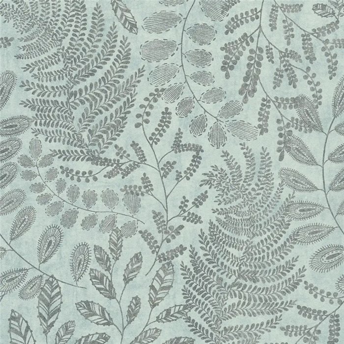 As Creation|Papel Pintado helechos escandinavos turquesa|Papel Pintado