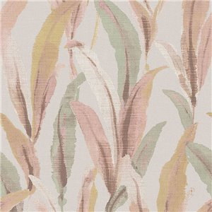 Cristiana Masi|Wallpaper old rose and taupe brushstroke leaves|Floral