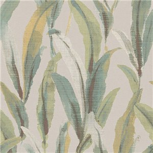 Casadeco|Beige watercolor floral wallpaper with a beautiful wild plant print|Floral