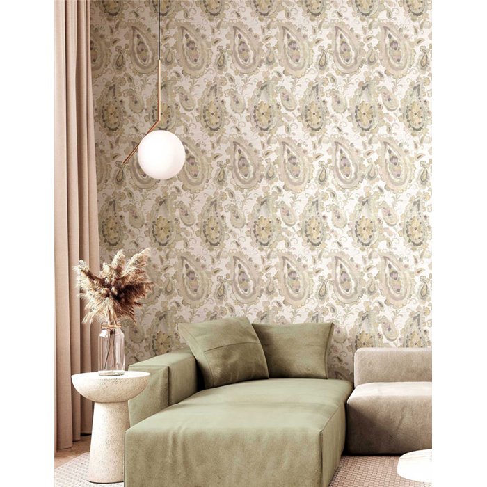 Cristiana Masi|Papel pintado cachemir floral pastel|Papel Pintado