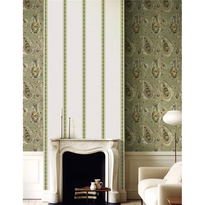 Cristiana Masi|Wallpaper olive green paisley|Wallpaper