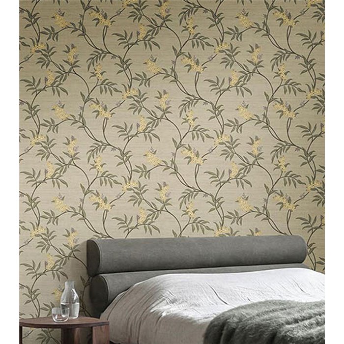 Cristiana Masi|Papier Peint fleurs japonaises beige|Floral