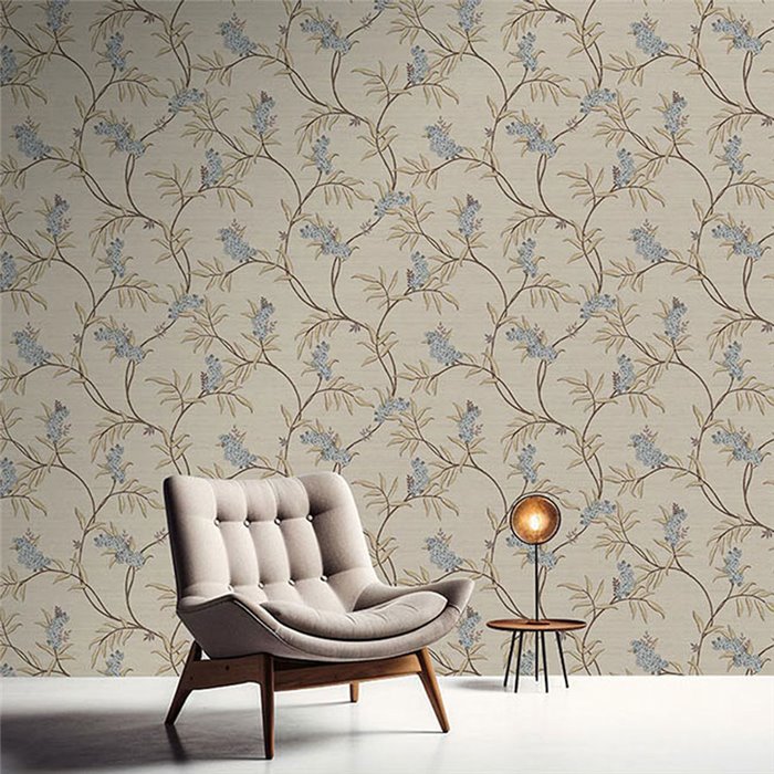 Cristiana Masi|Papier Peint fleurs japonaises gris|Floral