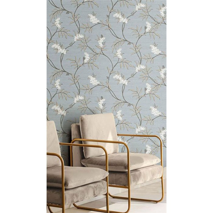 Papel pintado flores japonesas azul - Cristiana Masi Tradizioni 33306