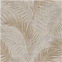 Cristiana Masi|Papel pintado hojas beige y gris|Floral