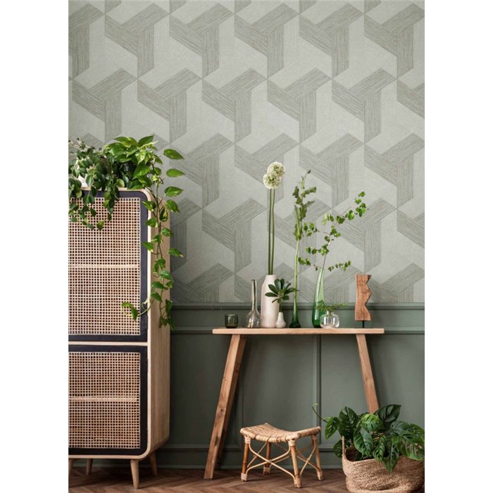 Cristiana Masi|Tapete geometrisch graugrün|Modern
