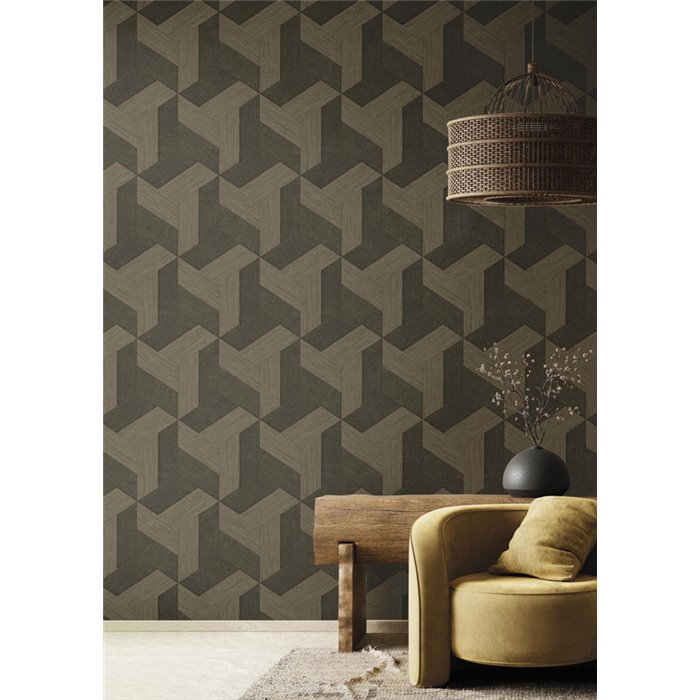 Cristiana Masi|Braune geometrische Tapete|Modern