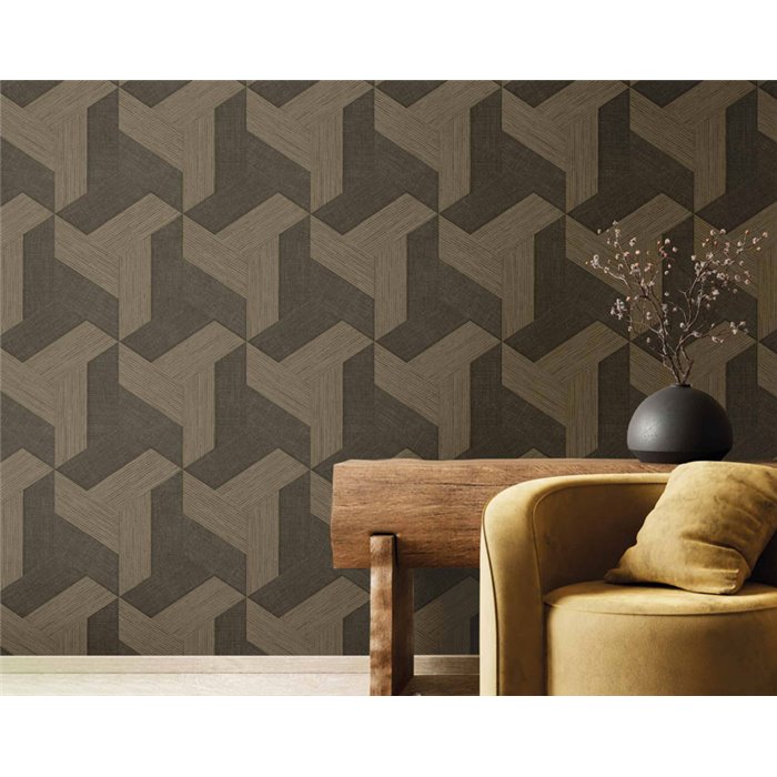 Cristiana Masi|Papel pintado geométrico marrón|Moderno