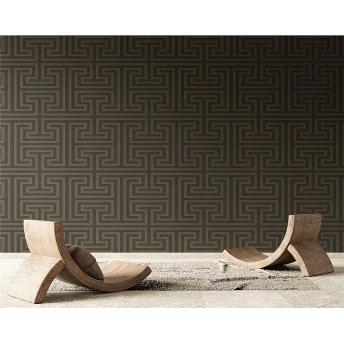 Papel pintado geométrico marrón oscuro - Cristiana Masi Sintesi 27519