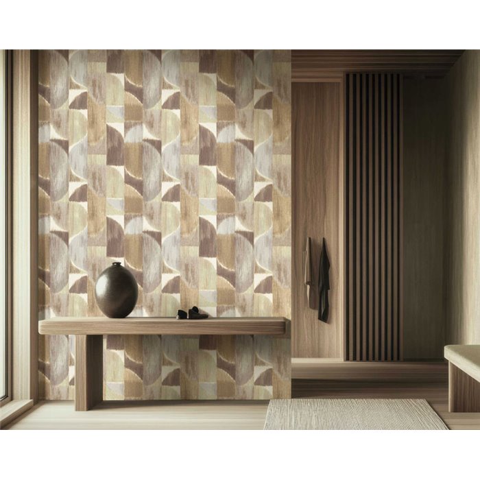 Cristiana Masi|Künstlerische Tapete in Malve und Beige|Abstrakt