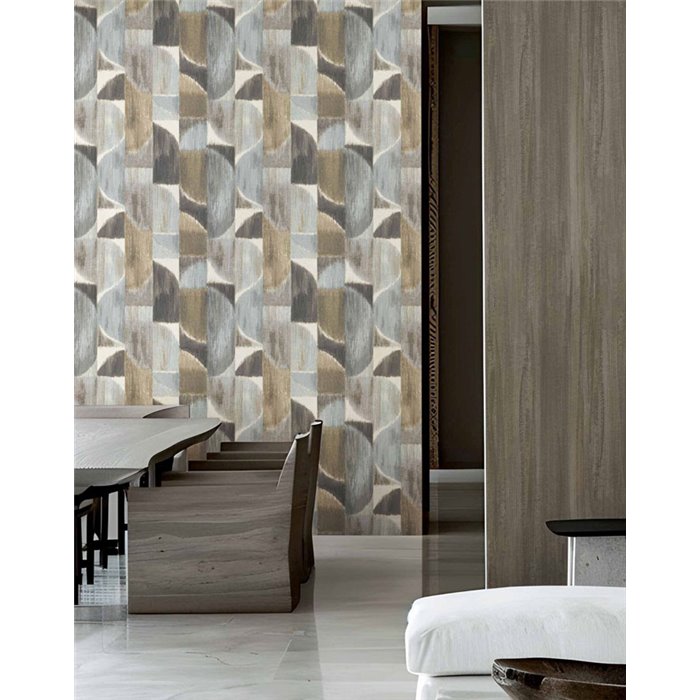 Cristiana Masi|Papel pintado curvo azul y beige|Moderno