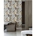 Cristiana Masi|Curved blue and beige Wallpaper|Modern