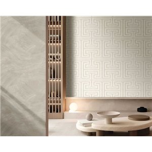 Grandeco|Papier peint abstrait contemporain marron gris|Imitation Stuc 2