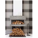 Cristiana Masi|Wallpaper anthracite gray squares|Fabric Imitation