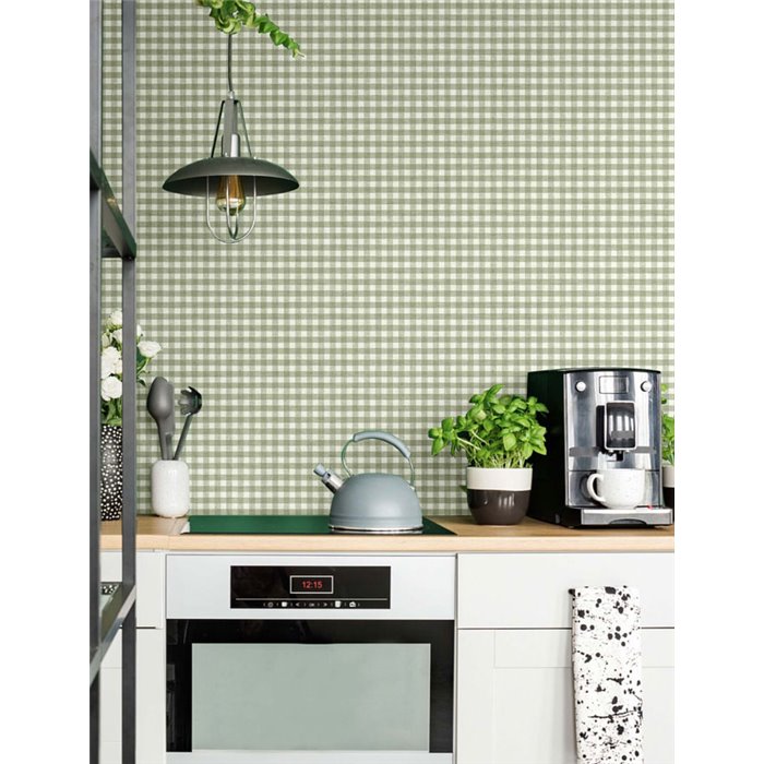 Cristiana Masi|Papier Peint carreaux vichy vert sauge|Cercles