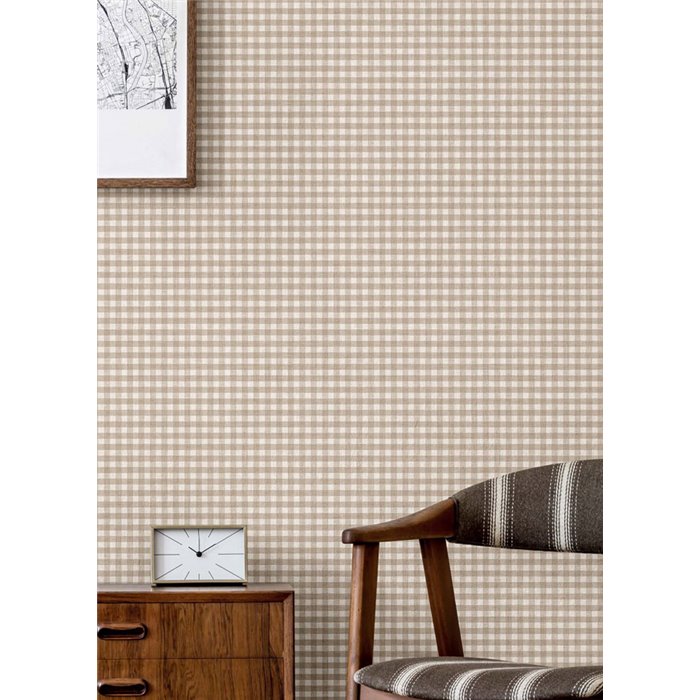 Cristiana Masi|Papier Peint carreaux vichy taupe|Cercles