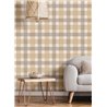 Cristiana Masi|Wallpaper beige/mauve checkered textile effect|Circles