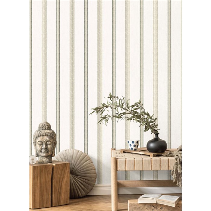 Cristiana Masi|Papel pintado rayas verde elegante|Papel Pintado