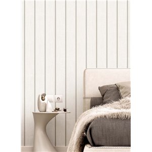 Caselio|Papel pintado rayas muy anchas beige para salón|Rayas 2