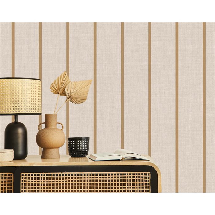 Cristiana Masi|Wallpaper mustard and beige stripes|Stripes