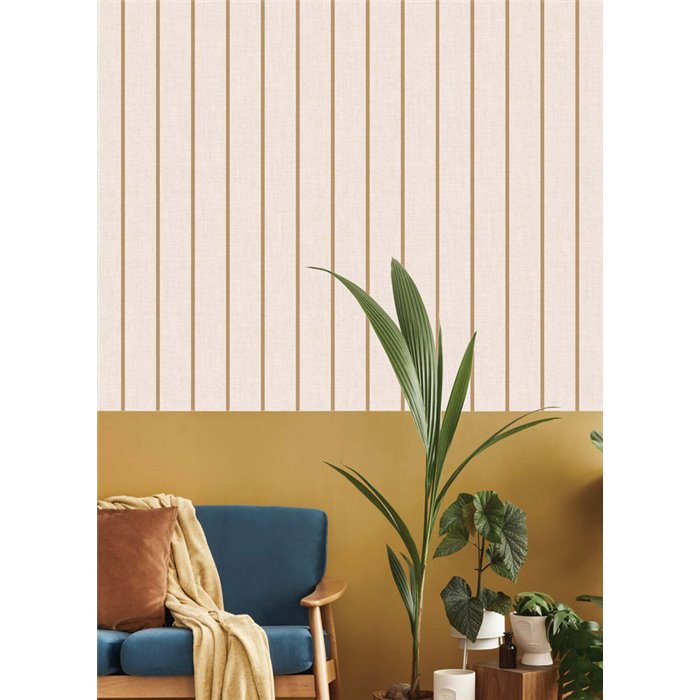 Cristiana Masi|Wallpaper mustard and beige stripes|Stripes