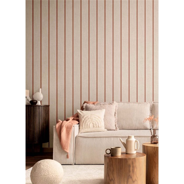 Papel pintado rayas terracotas y beiges - Cristiana Masi Top Stripes 38464